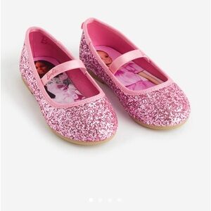 H&M Girls Barbie Pink Glitter Ballet Flats 13.5